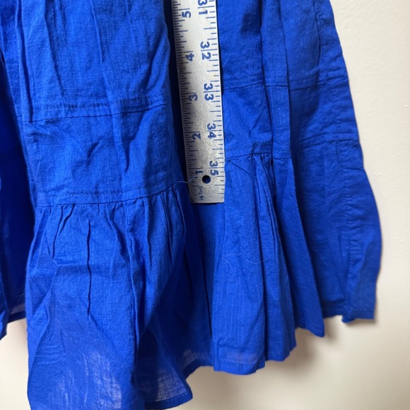 Gap Tiered Midi Dress Women Medium Blue NEW Cotton Strappy V-Neck Sun Dress 8640 - Picture 3 of 7